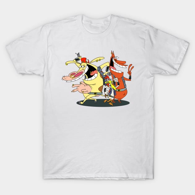 Cow and Chicken T-Shirt by duhstee_parker